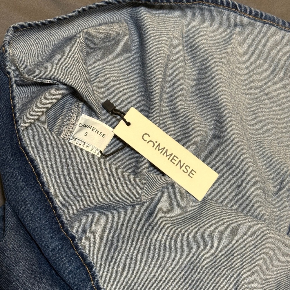 Commense Sweetheart Collar Denim Midi Dress - Picture 7 of 7